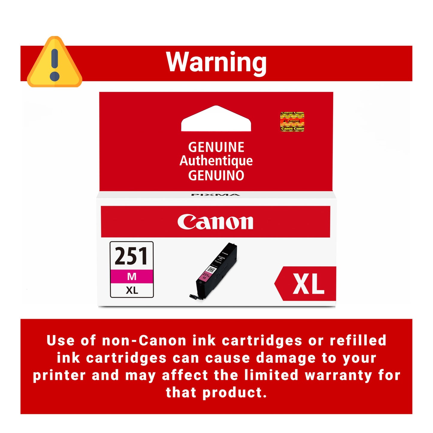 Canon CLI-251XL Magenta Ink Tank Compatible to printer MG6320 , IP7220 & MG5420, MX922, MG5520, MG6420, MG7120, iX6820, iP8720, MG7520, MG6620, MG5620
