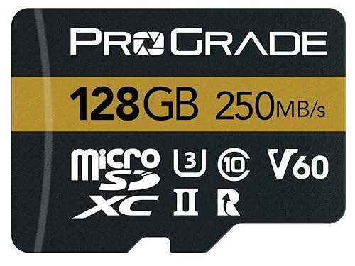 microSD Card V60 (128GB) - Tested for Full-Size SD Card Devices | Up to 250MB/s Read, 130MB/s Write by ProGrade Digital