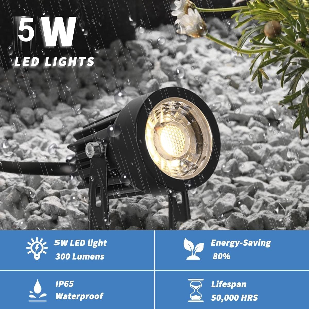EAGLOD 5W Led RGBW Outdoor Landscape Lights,Color Changing Landscape Lighting for Halloween,Christimas Lighting,12V~24V AC/DC 16 Color Spotlight