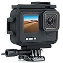 GEPULY Frame Mount Housing Protective Case for GoPro Hero 9 10 11 12 13 Black, Built-in Dual Cold Shoe Slot, Vlog Cage Case, Quick Release Buckle