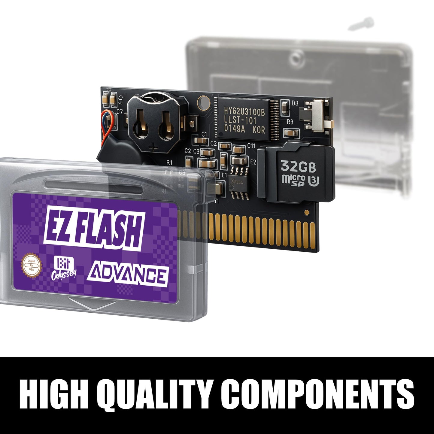 EZ Flash AIR Advance. Retro-Themed Flash Cart for GBA + 32 GB SD Card Pre-Loaded with Games | Collector’s Packaging