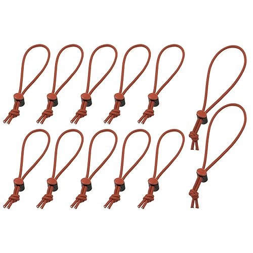 Think Tank Red Whips Adjustable Elastic Bungie Cable Ties V2.0 for Camera Accessories - 10 Regular, 2 Long Ties - Total Pack of 12