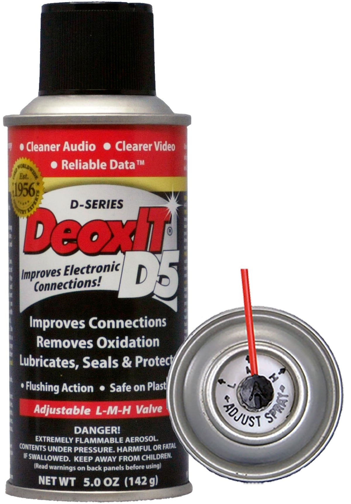DeoxIT D5S-6 Spray, More Than A Contact Cleaner, 142g, Integrated Straw, Pack of 1