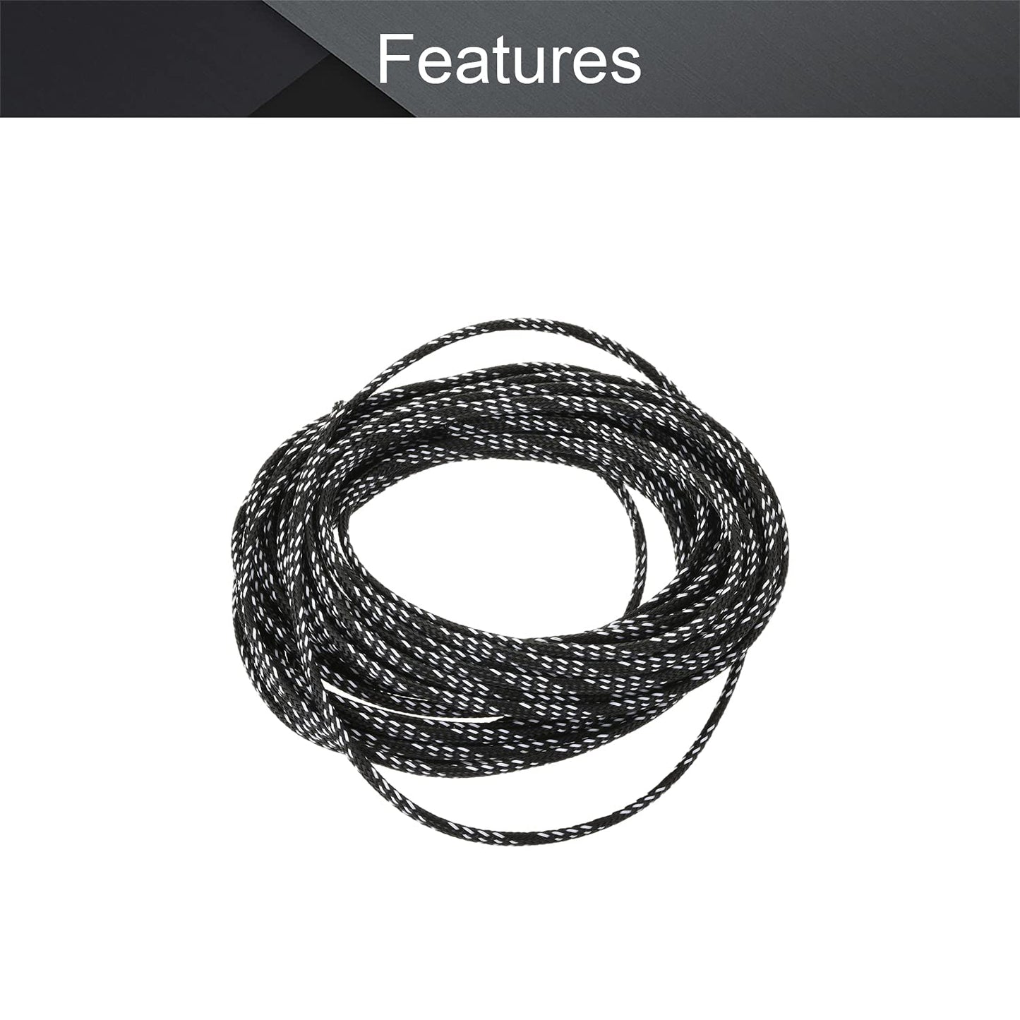 Othmro 32.8ft Length PET Flexible Expandable Braided Cable Sleeves 0.16in Width Wire Loom Sleeving and Organizer Flexible Wire Mesh Sleeves for TV