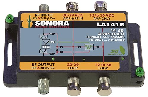 Sonora Design Associates LA141RT24 Sonora 54 To 2400 Mhz Line Amp. 14 Db Gain 2 To 40 Mhz Return W/ 24v Trans [la141rt24]