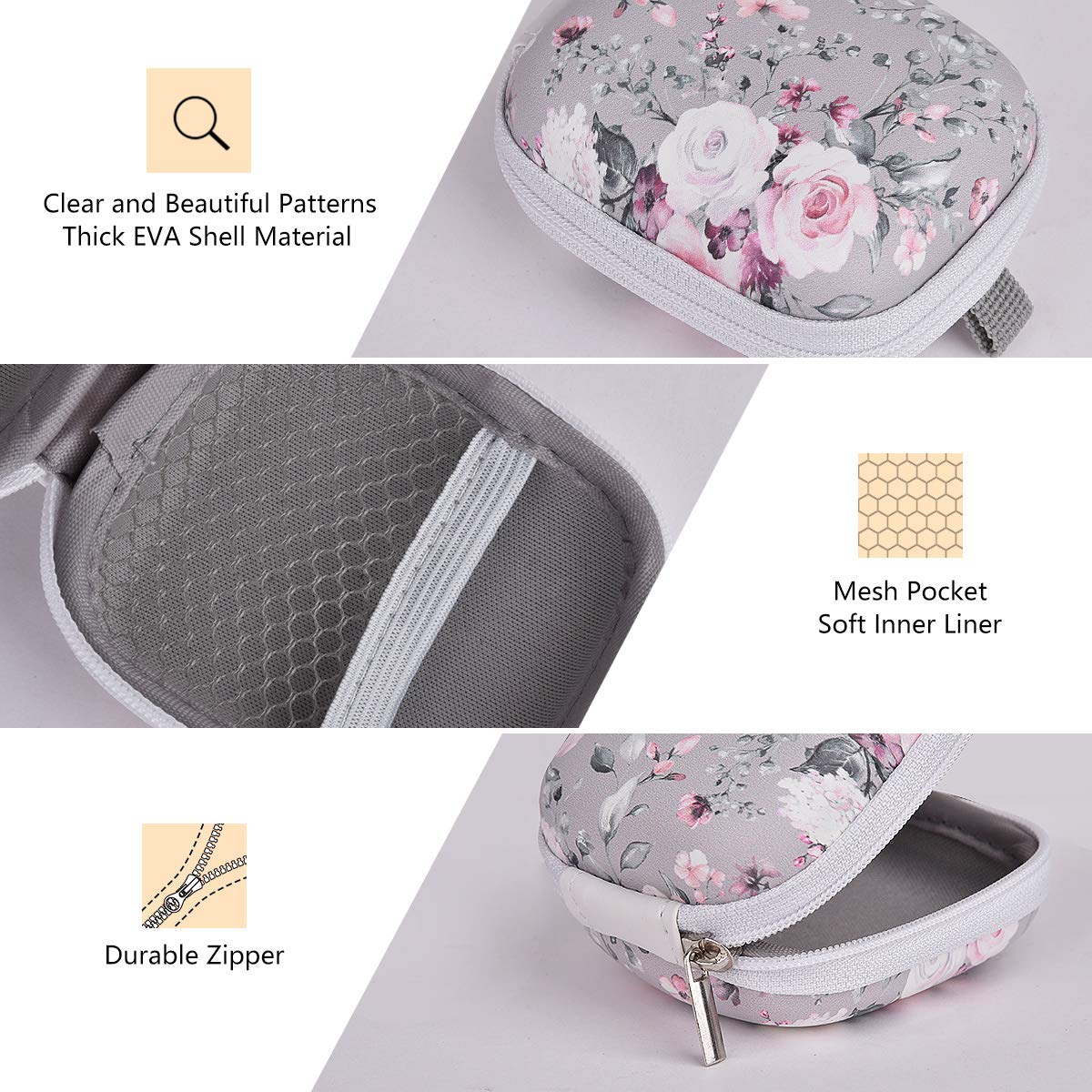 Earbud Case, AIRSPO Airpods 4 Case Airpods Pro 3rd Generation Galaxy Buds 4/3/FE Earphone Organizer Carrying Case Small Storage Bag Hard EVA