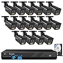 PANOOB 16 Channel Security Camera System 4K PoE, 16x 8MP IP Bullet Cameras Outdoor, 16CH NVR & 4TB HDD, Smart Color Night Vision, 2 Way Audio, AI