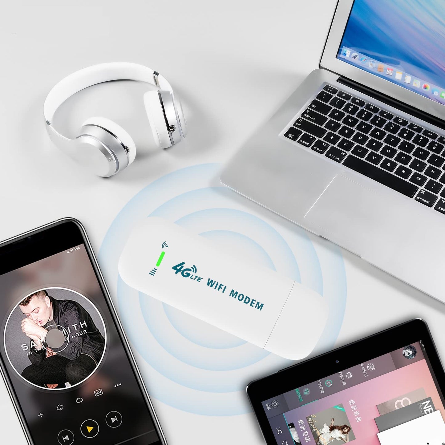 VSVABEFV Portable Sim Hotspot 150Mbps 4G WiFi Dongle Unlocked Mobile Wireless Network Hotspot Device LTE Modem Router Pocket Portable WiFi Hotspot