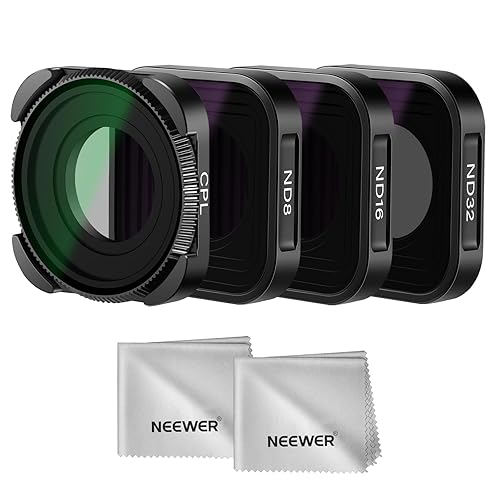NEEWER ND Filter Set Compatible with GoPro Hero 13 12 11 10 9, 4 Pack (ND8 ND16 ND32 CPL) Multicoated HD Neutral Density Polarizer Action Camera Lens