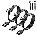 Cable Matters 3-Pack Straight SATA Cable - 18 Inch, SATA III 6Gbps Data Cable for SSD, HDD, CD/DVD Drives, Hard Drive, Optical Drive, Gaming PC