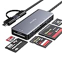 SD Card Reader, Aluminum 5in1 USB USB-C to SD Micro SD MS CF XD Card Reader Adapter Compatible with iPhone 15/16/Pro/Max, MacBook Pro/Air 2023, iPad