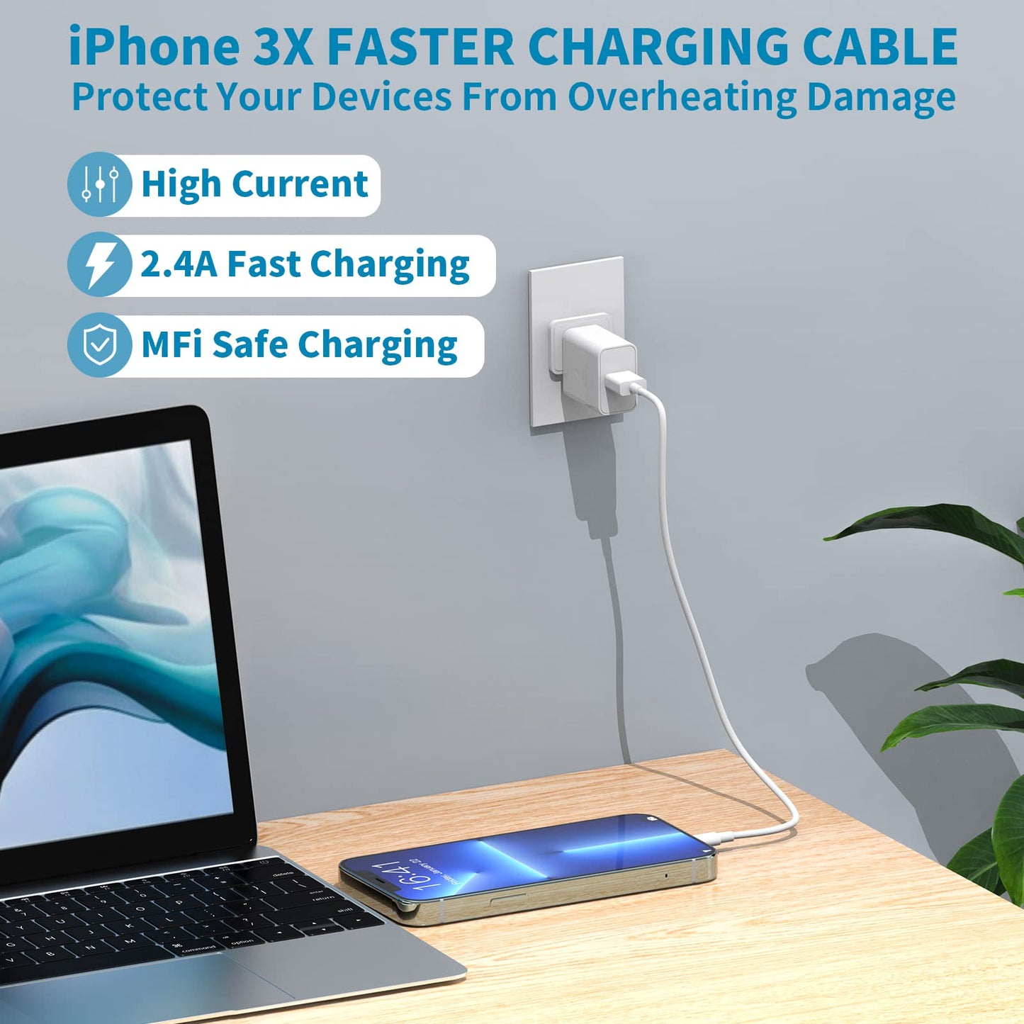[Apple MFi Certified] Short iPhone Charger, 3 Pack (8 inch) Lightning to USB Charging Cable Original Fast Connector Data Sync Transfer Cord…
