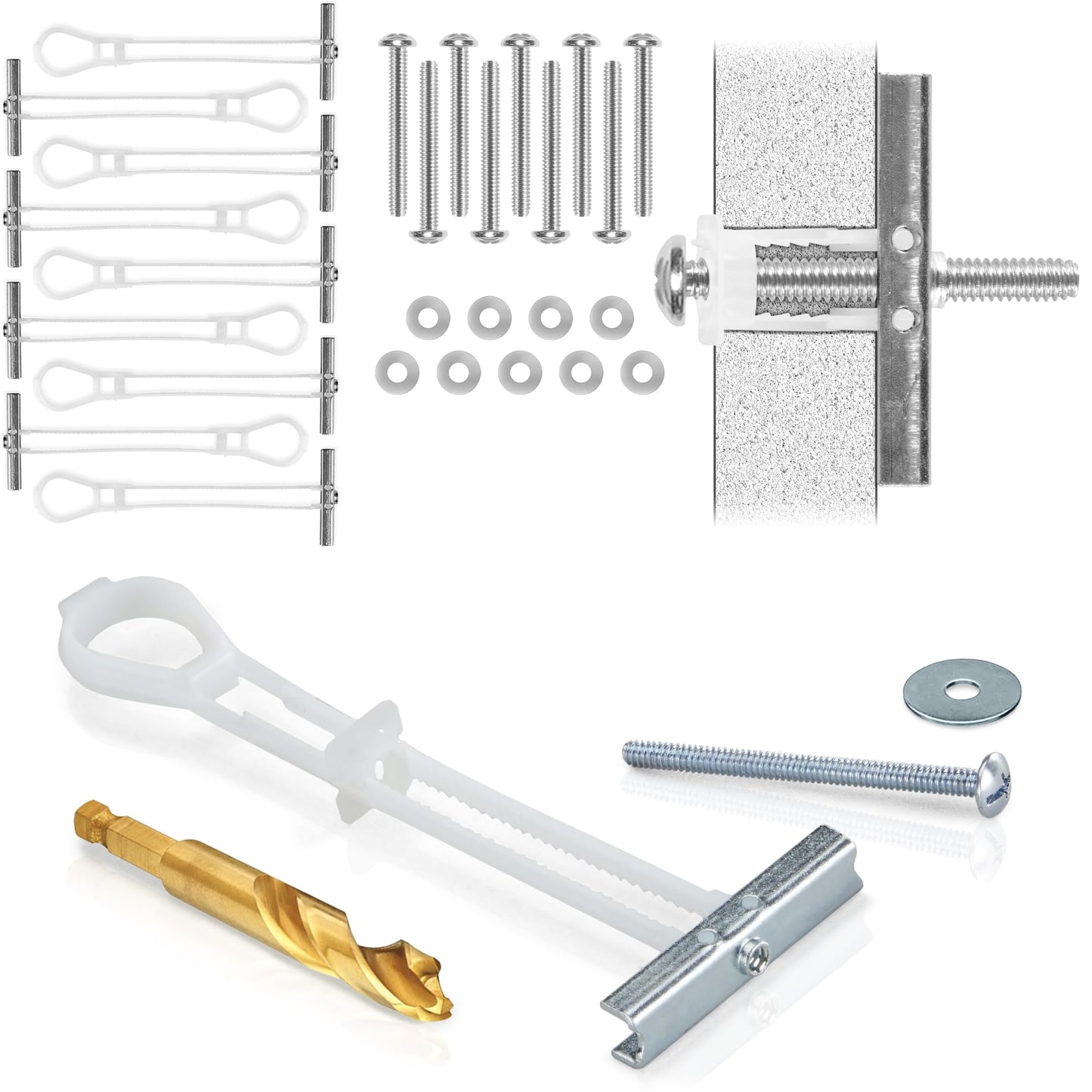 CondoMounts Universal Metal Stud Anchors | Steel Stud | Wall Mounting Anchors | TV Mount for Metal Studs | Supports 90lbs | Elephant Anchor Kit