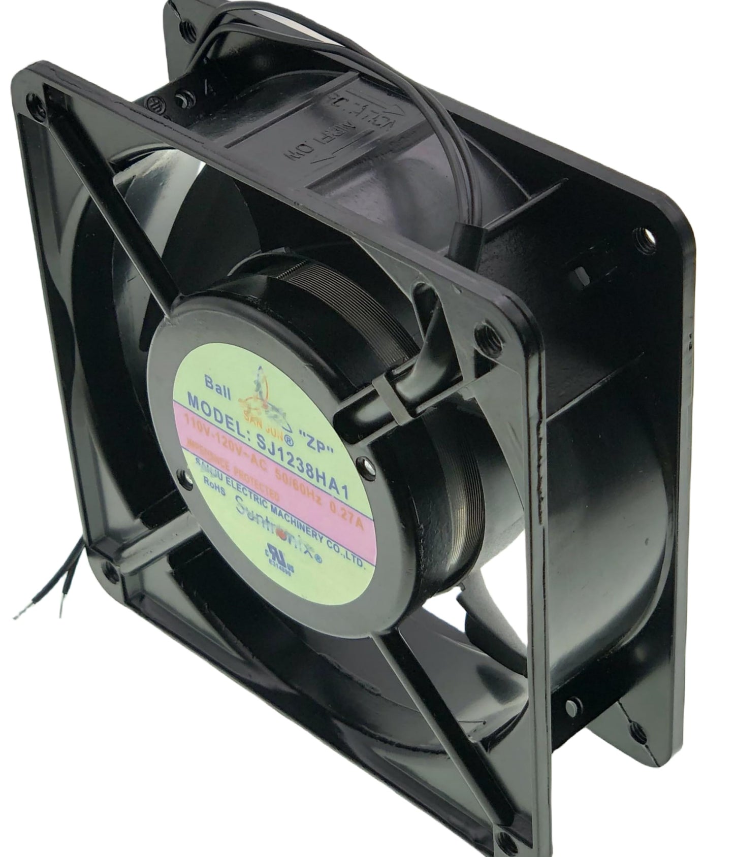 for Suntronix SJ1238HA1 Axial Fan, AC 110V~120V 0.27A 50-60Hz,2-Wire Ball Cabinet Cooling Fan Size:120X120X38mm.