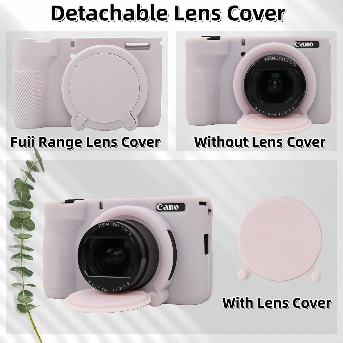 SZHSYJY V1 Case,Camera Case for Canon PowerShot V1 Digital Camera - Soft Silicone Protective Case with Removable Lens Cover, Includes 2 Screen