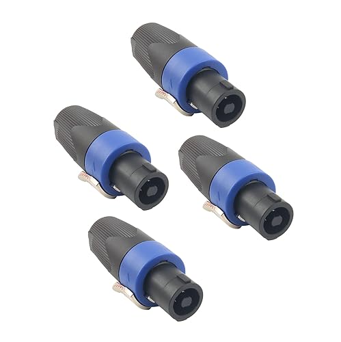 Devinal Professional SpeakOn Speaker Adapter Connectors 4 Pole Plug Twist Lock Compatible with Neutrik Speakon NA4LJ, NA4LJX, NL4MP, NL4MPR, NL4FC