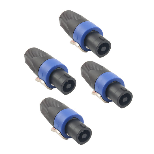 Devinal Professional SpeakOn Speaker Adapter Connectors 4 Pole Plug Twist Lock Compatible with Neutrik Speakon NA4LJ, NA4LJX, NL4MP, NL4MPR, NL4FC