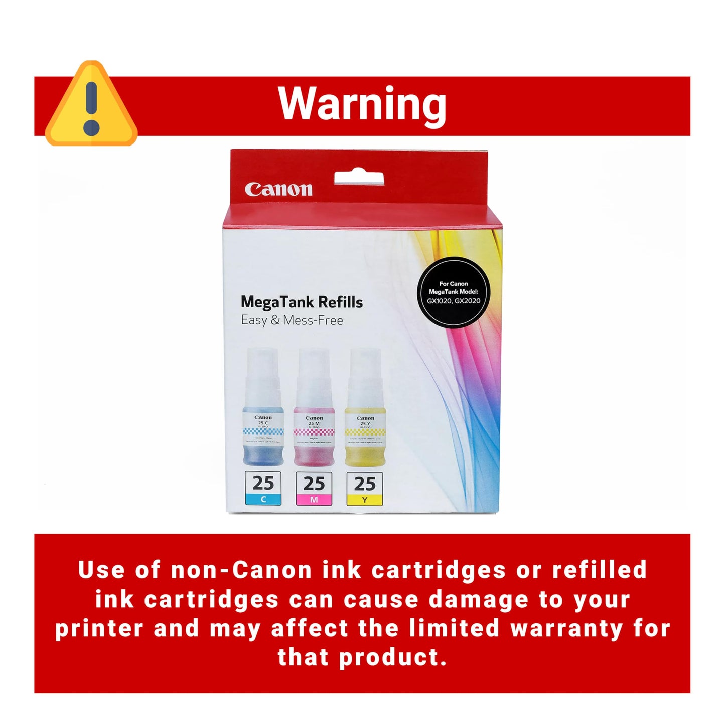 Canon GI-25 Genuine Ink Bottle Value Pack, Compatible with PIXMA GX2020, and GX1020 Printers
