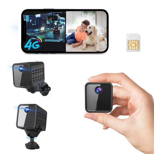 javiscam 4K Cellular Security Camera, No WiFi Camera SIM Card Included, Not Support WiFi, Radar Motion Sensor, FHD 4G Car Security Camera, 20-Day