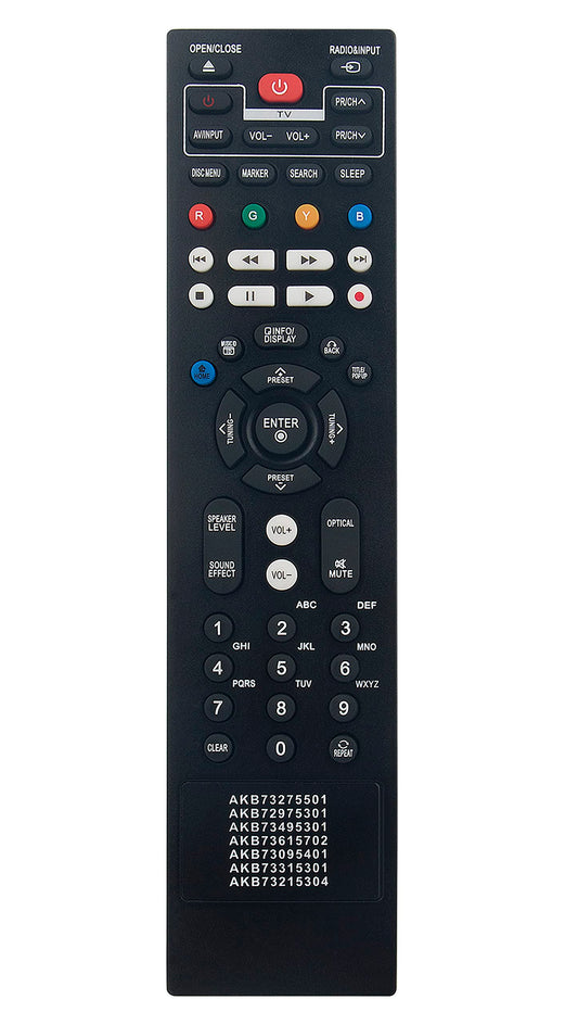 Replace Remote fit for LG AKB73615702 AKB73095401 AKB73315301 AKB73215304 BLU-RAY Disc Home Theater BD611 BP620 BP620C BH7220B BH7420P BH7520T LHB326