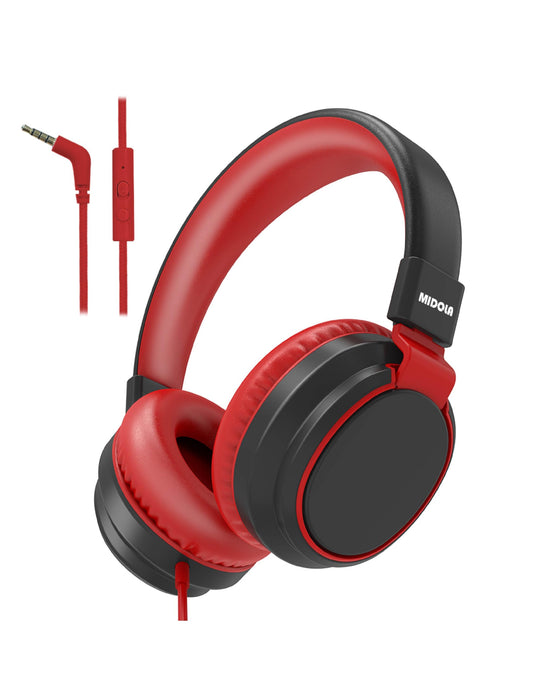 MIDOLA Volume Limited 85/110dB Kids Headphone Over-Ear/On-Ear Foldable Sound Noise Protection Headset with Inline AUX 3.5mm Cord w/Mic for Child…