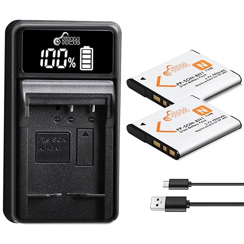 Pickle Power NP-BN1 Batteries and Battery Charger Replacement for Sony Cyber-Shot DSC-W800 DSC-W530 DSC-W570 DSC-W650 DSC-W830 DSC-W310 DSC-W330