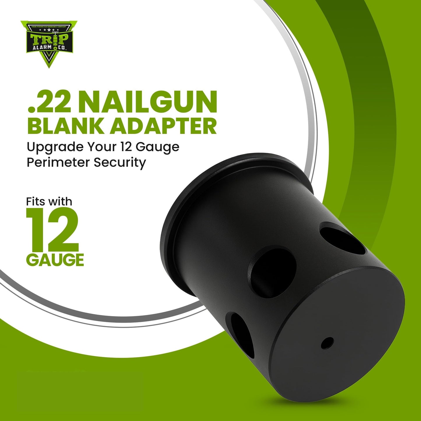 Trip Alarm Co .22 Nailgun Blank Adapter for 12 Gauge Perimeter Trip Wire Alarm - Black Nailgun Blanks for Perimeter Security - Compatible with Camping