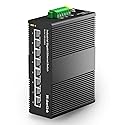 MokerLink 8 Port Gigabit Industrial DIN-Rail Ethernet Switch, 16Gbps Switching Capacity, IP40 Rated Network Switch (-40 to 185°F), with UL Power