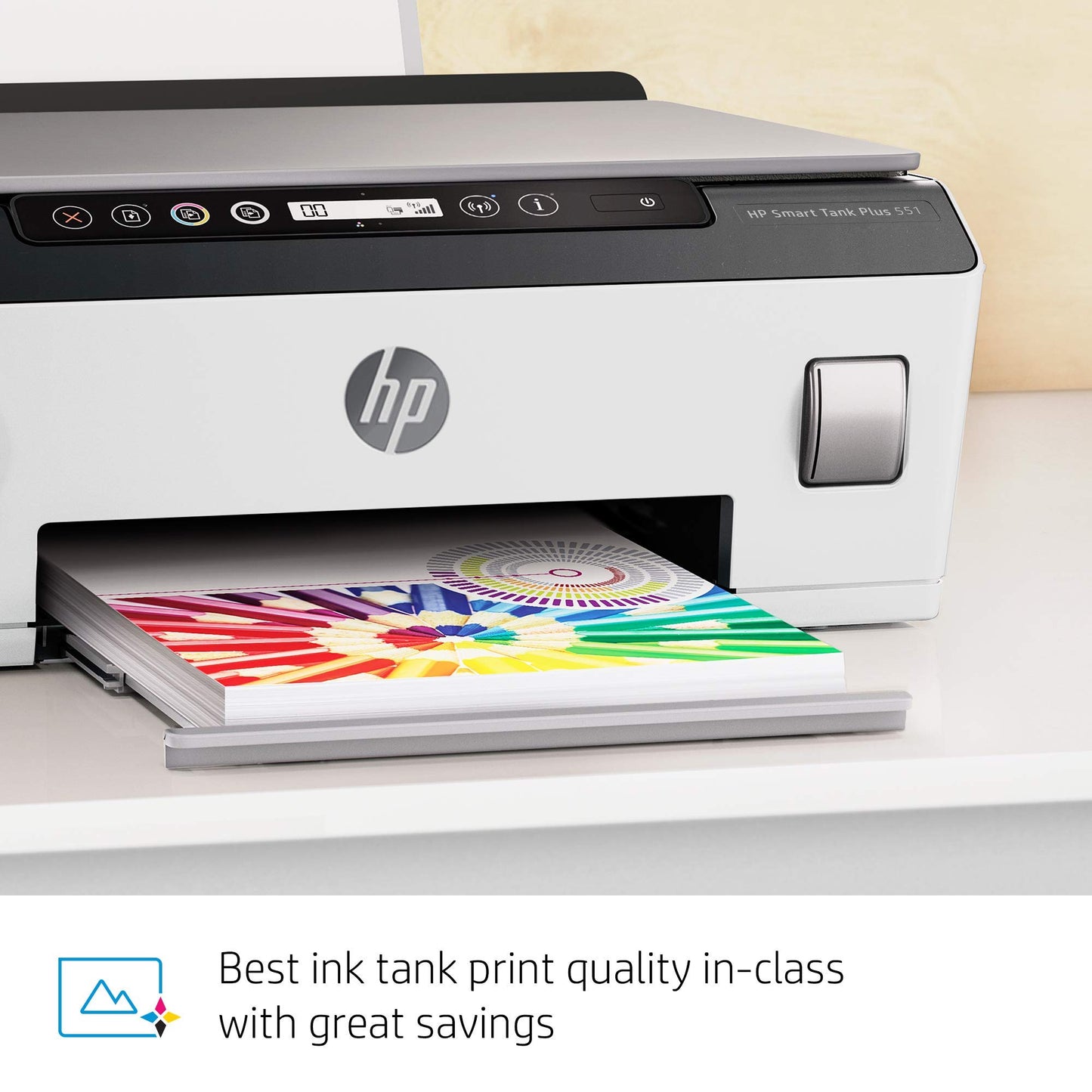 HP Smart-Tank Plus 551 Wireless All-in-One Ink-Tank Printer | up to 2 Years of Ink in Bottles | Mobile Remote Print, Scan, Copy (6HF11A) (Renewed)