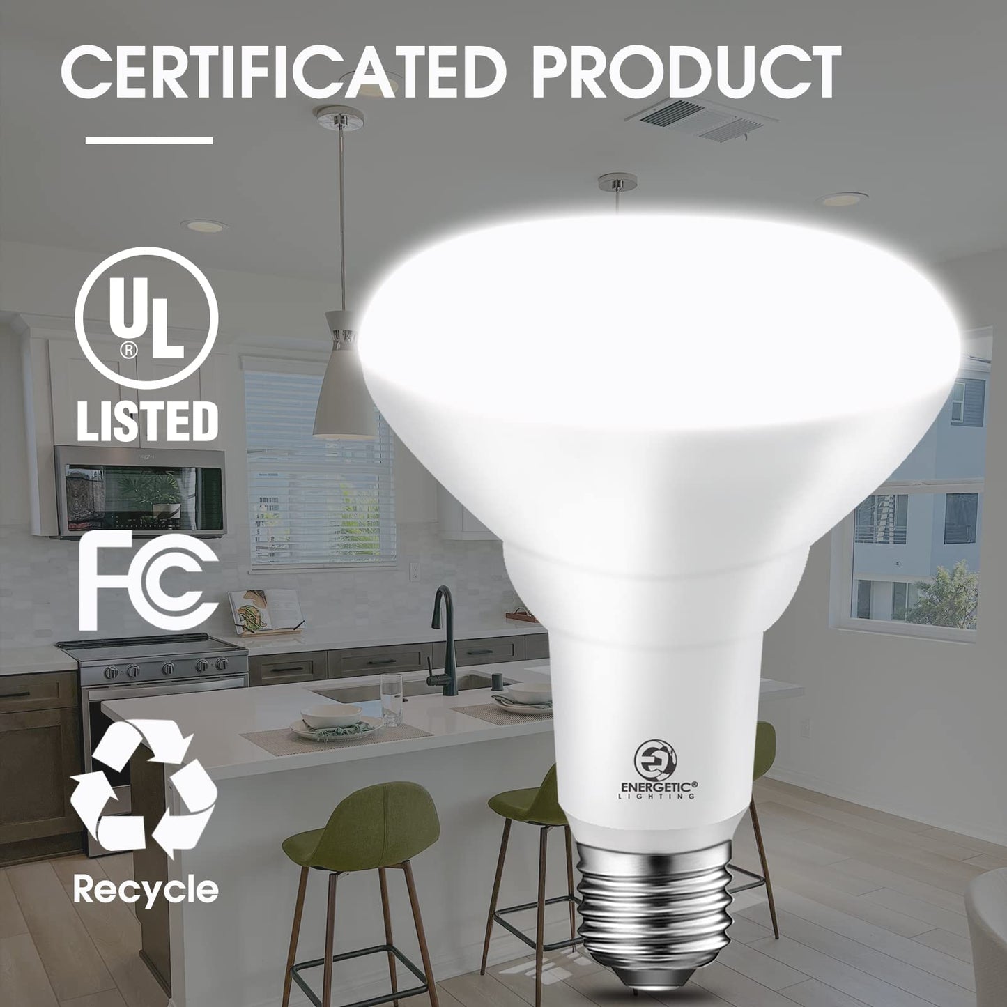 Energetic 6 Pack BR30 LED Light Bulbs,Indoor Flood Lights 1100LM, 11W(85W Equivalent),Dimmable,Soft White 2700K,E26 Standard Base, Recessed Can Light
