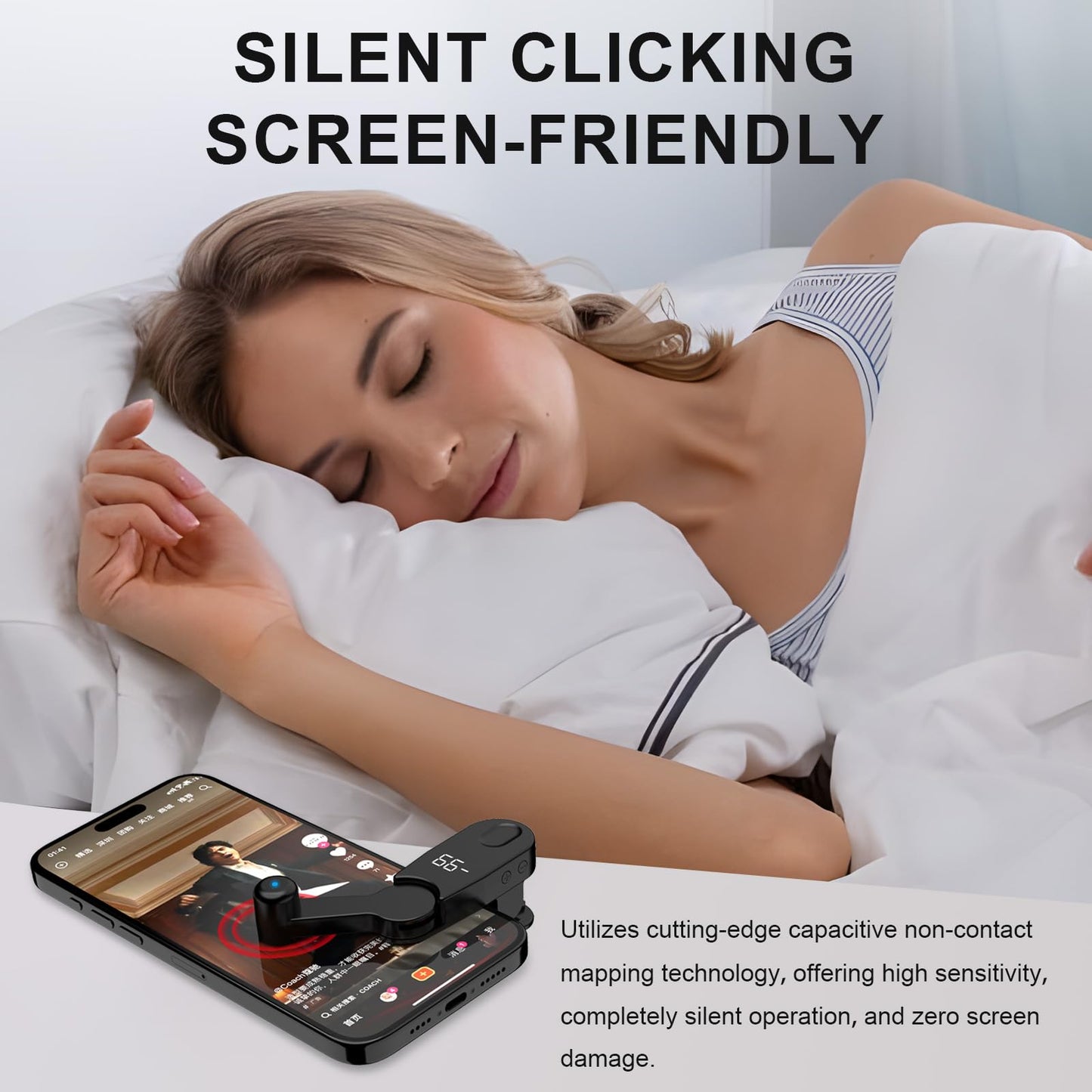Auto Clicker Smart Tapper for iPhone iPad Android TikTok - Auto Touch Device with Adjustable Speed, Instant Clicker for Live Stream Likes, Social