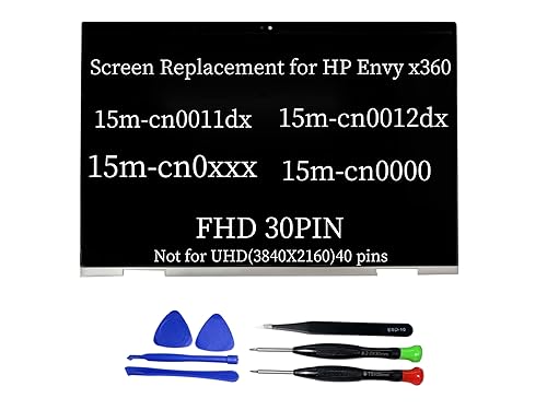 Screen Replacement for HP Envy x36015m-cn 15m-cn0000 15m-cn0011dx LCD Display Touch Assembly Digitizer Board with Silver Bezel Resolution: 1920x1080