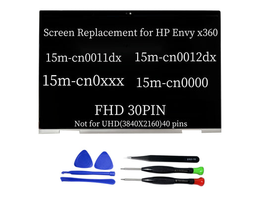 Screen Replacement for HP Envy x36015m-cn 15m-cn0000 15m-cn0011dx LCD Display Touch Assembly Digitizer Board with Silver Bezel Resolution: 1920x1080