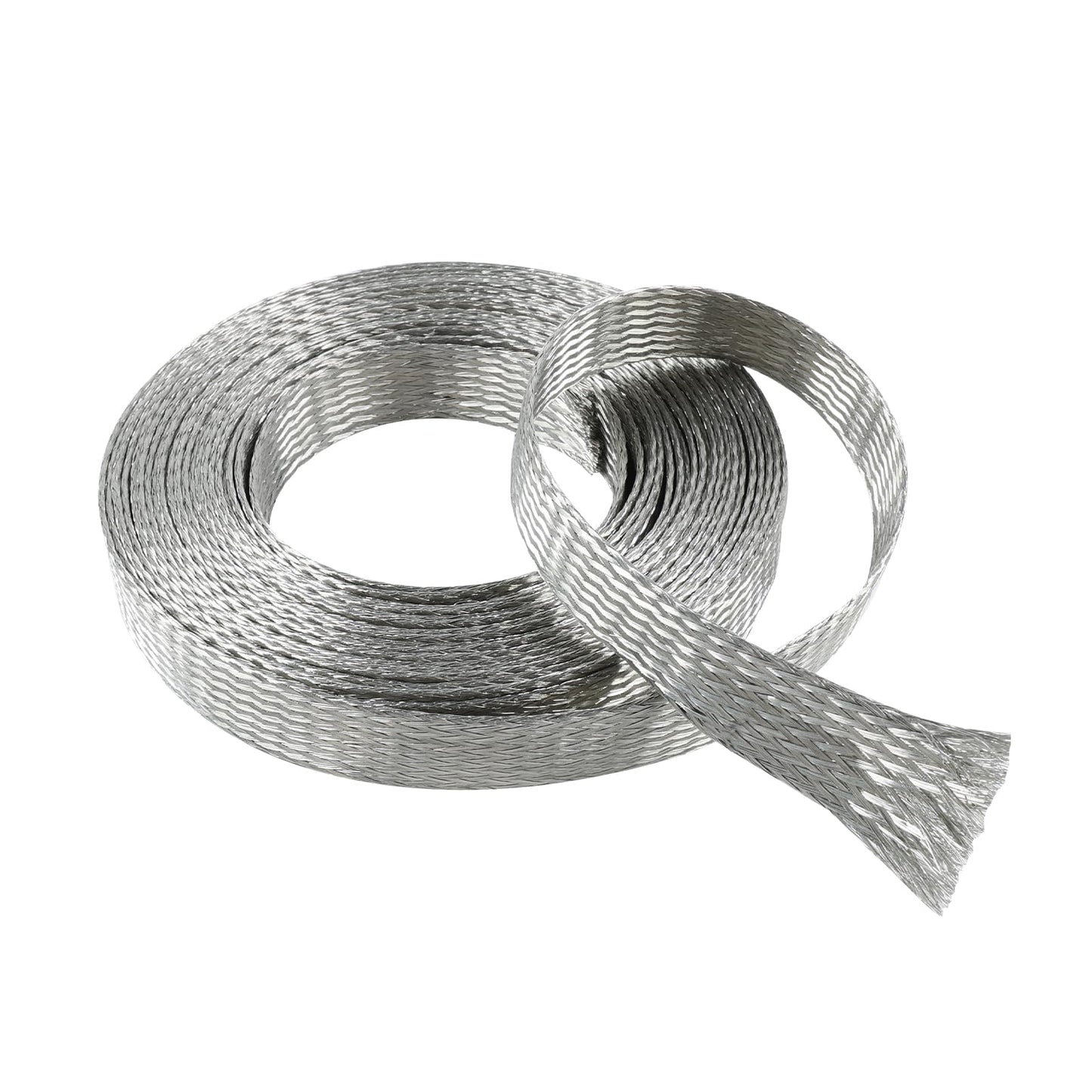 Wire Shielding Braid Ground Strap Tinned Copper Metal Cable Sleeve Mesh Electrical Signal Screening 5/16" ID (1/2 inch - 8ft)