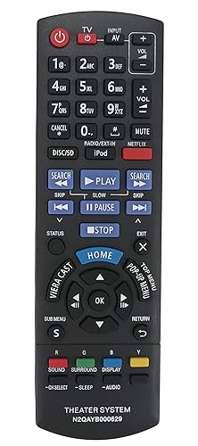 N2QAYB000629 Replaced Remote fit for Panasonic Blu-ray Home Theater System Full HD 3D Blu-ray Disc Player SC-BTT268 SC-BTT270 SC-BTT273 SABTT268