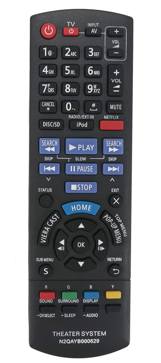 N2QAYB000629 Replaced Remote fit for Panasonic Blu-ray Home Theater System Full HD 3D Blu-ray Disc Player SC-BTT268 SC-BTT270 SC-BTT273 SABTT268