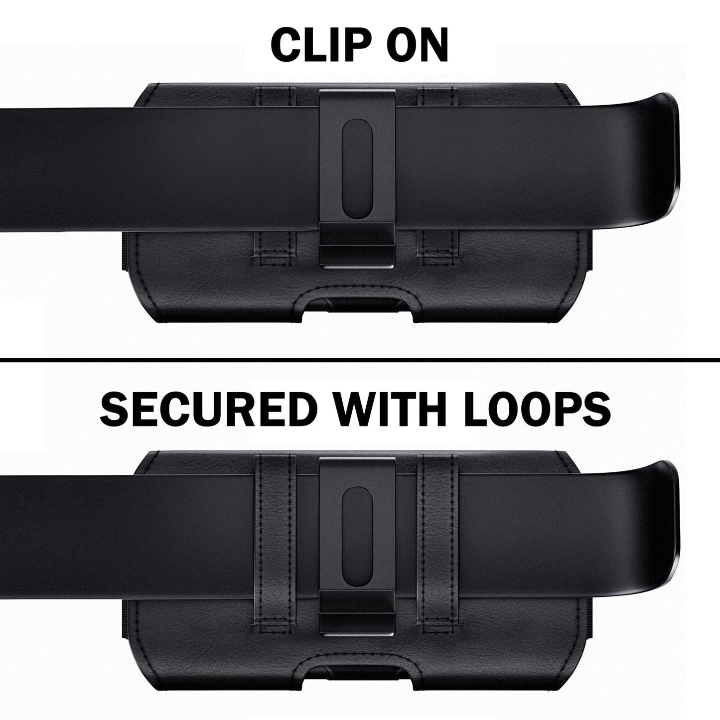 DeBin Case for Large iPhone Plus, Pro Max Cell Phones, Samsung Galaxy S24+ Plus 5G to S10+ Plus Smartphones - Cellphone Belt Holder Clip Holster Carry