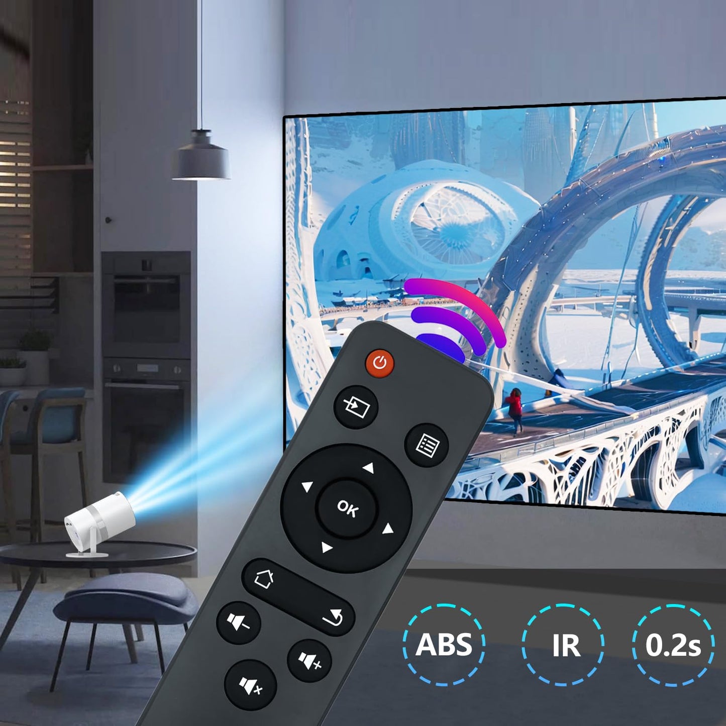 Muvxeznli Replacement Remote Control Compatible with PANSEBA AK-69,OWNKNEW K11 Mini Portable Movie Projectors