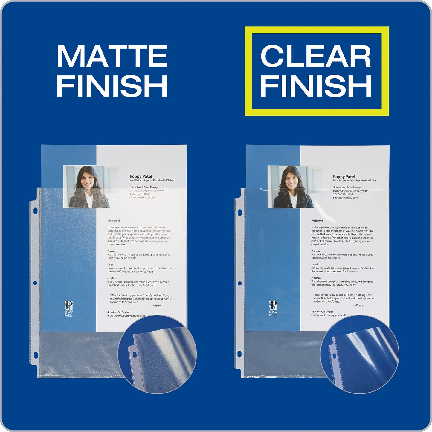 Oxford Sheet Protectors, 100 Pack, Letter Size (8.5 x 11), Heavy Duty Clear Sheet Protectors for 3 Ring Binder, Top Loading, Reinforced Holes