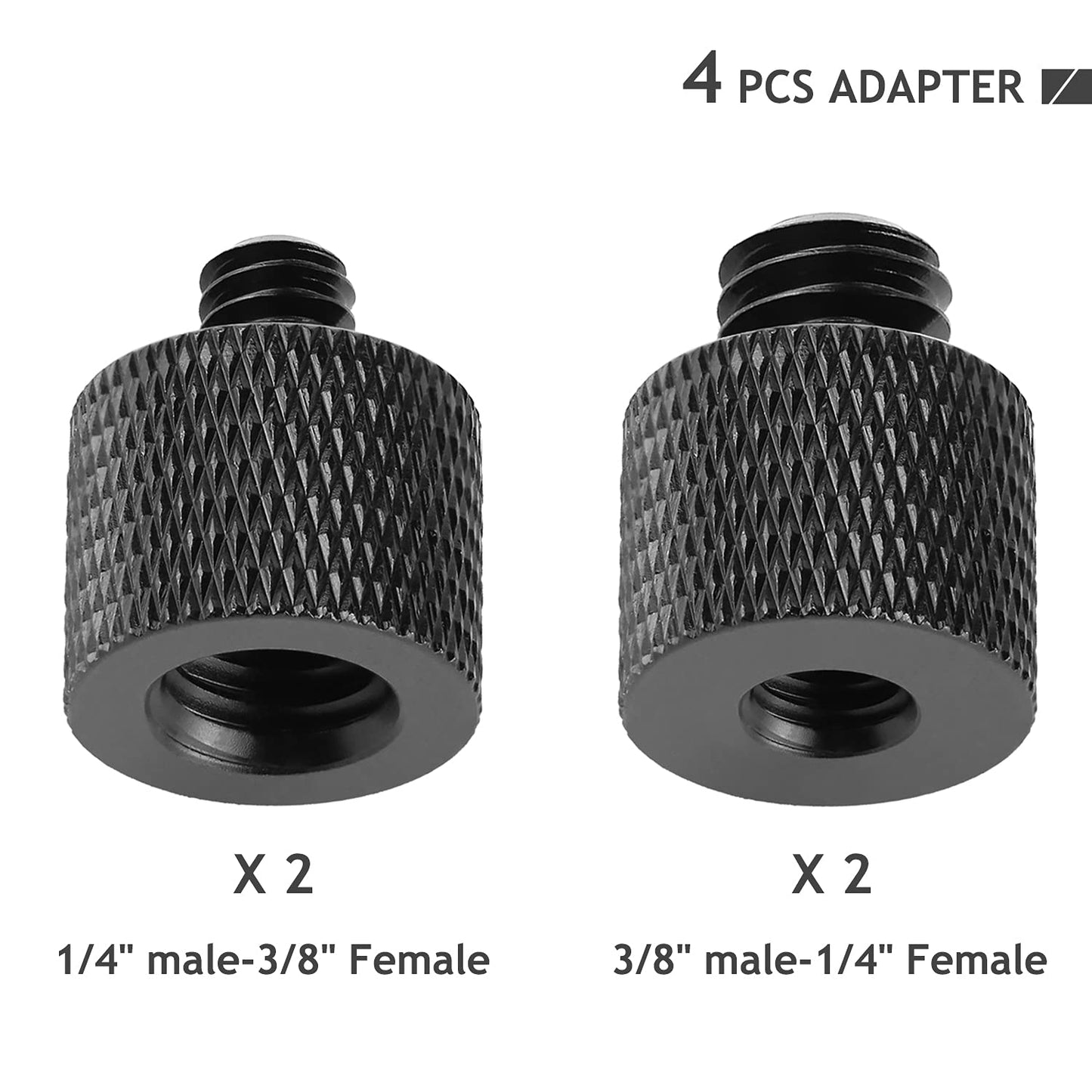 Frgyee 4 Pcs Camera Screw Adapter Thread 1/4" Male to 3/8" Female and 3/8" Male to 1/4" Female Adapter Set for Camera Monitor, Tripod, Mount