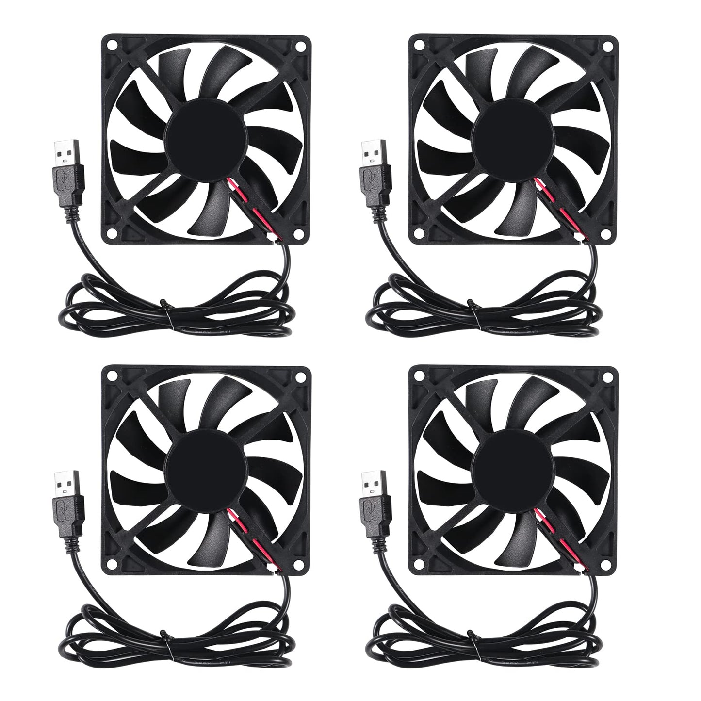 UMLIFE 4Pcs DC 80mm 5V USB Fan 3D Printer 80x80x15 5V USB Brushless Cooling Fan for 3D Printer PC CPU Computer Case Fan Cooler