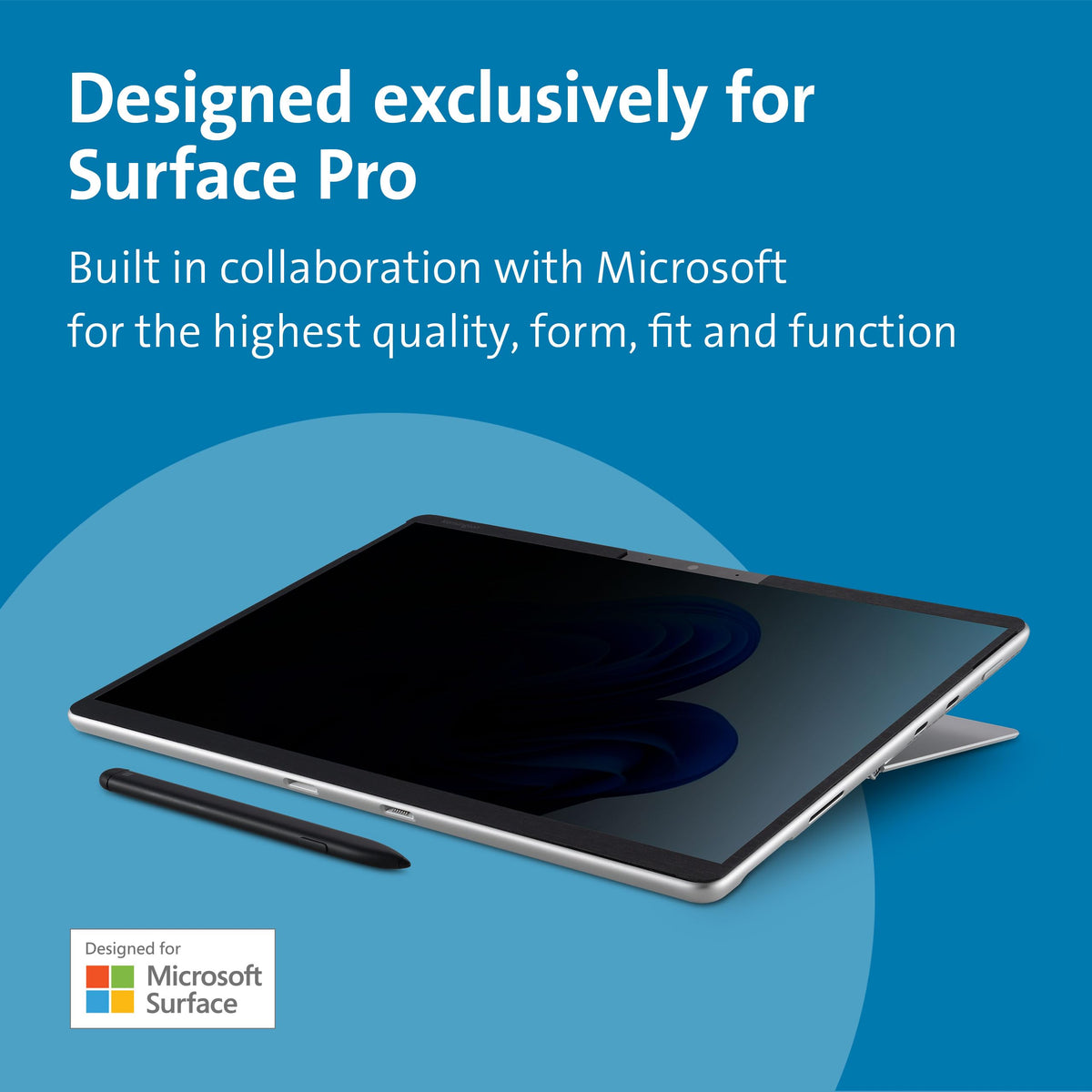 Kensington surface pro 11, 10, X, 9 & 8 magnetic privacy screen, removable privacy filter for 13 inch surface pro, touch screen and surface pen