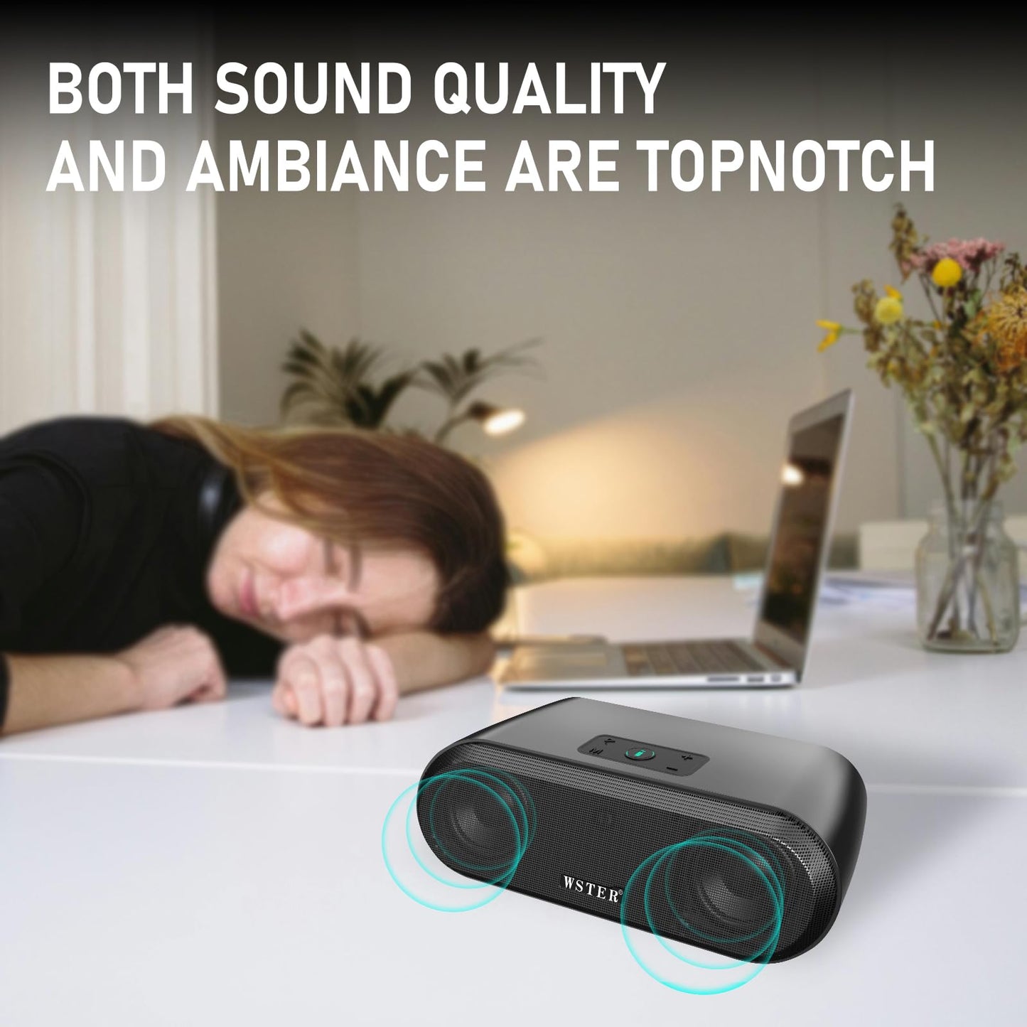 WSTER WS-820 Bluetooth Replica Speaker - Wireless Portable Home Audio Speakers with HD Sound, 40W Output, TWS Pairing, FM, USB/TF Playback, Built-in
