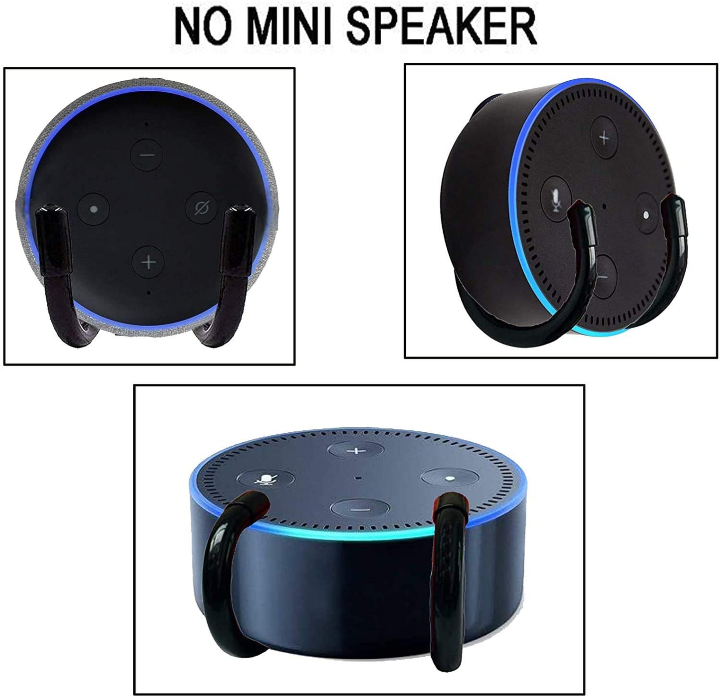 AUXPhome Hole- Free Wall Mount Wall Holder Clip Wall Bracket Wall Stand Compatible for Echo Dot (1st Gen) Echo Dot (2nd Gen) Echo Dot (3rd Gen) -2PK