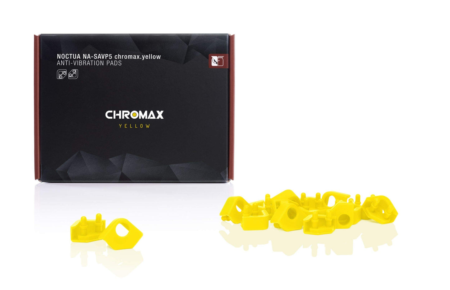 Noctua NA-SAVP5 chromax.Yellow, Anti-Vibration Pads for 92mm & 80mm Noctua Fans (16-Pack, Yellow)