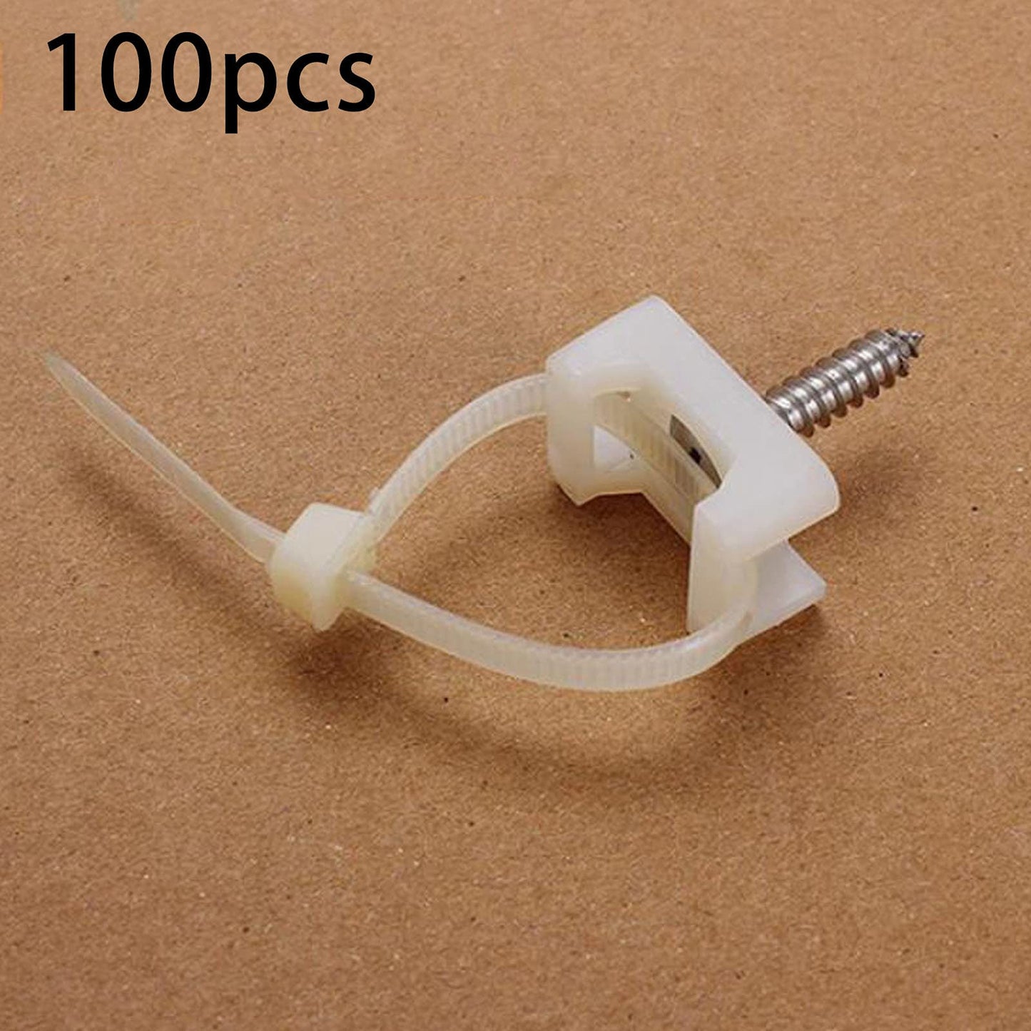 YIOVVOM 100 Pcs Cable Zip Tie Saddle Type Mount With Screw,100 Pack 6" Cable Ties, High Strength, Black Cable Zip Tie Mounts Kit For Wire