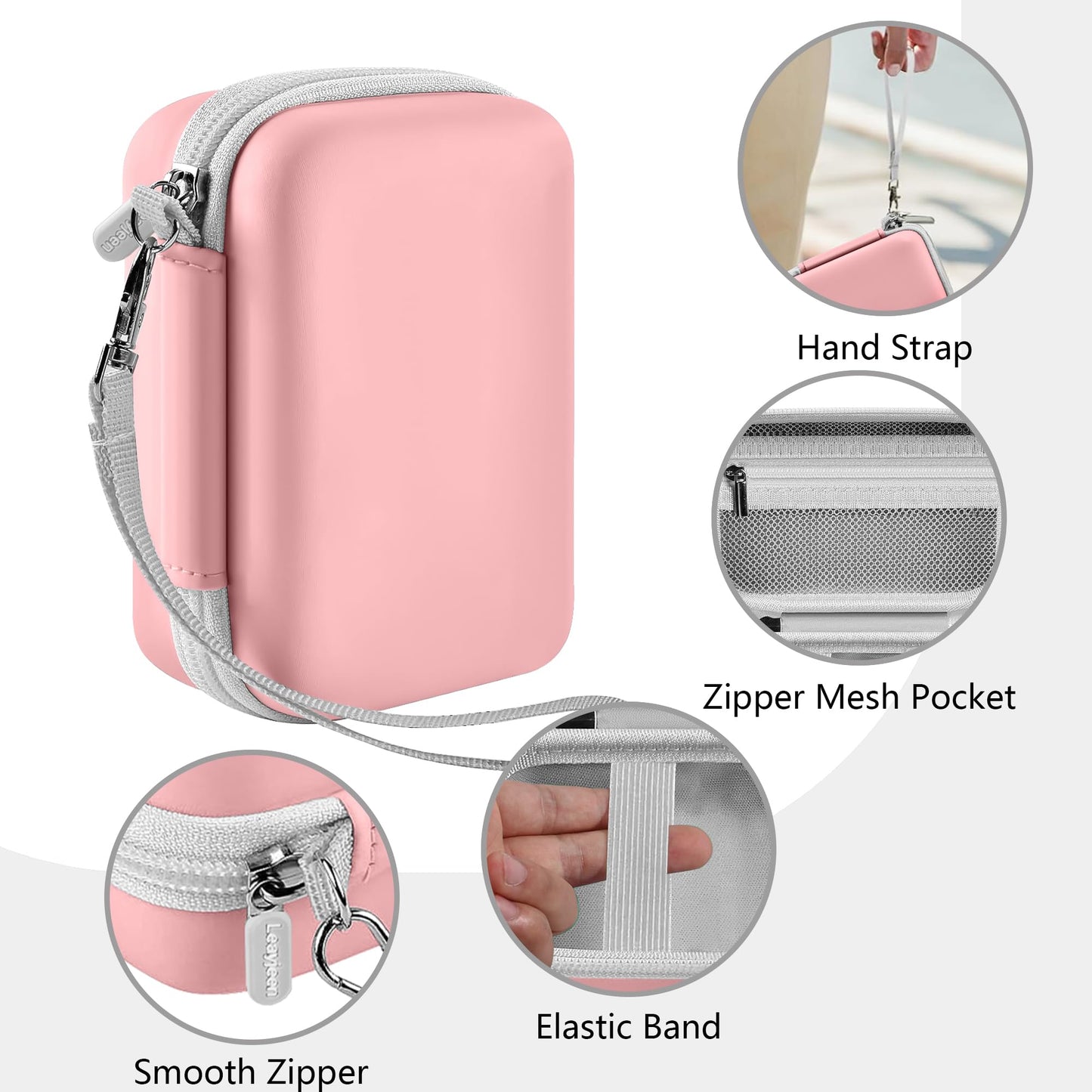 Leayjeen Hard Travel Case for Kodak Printomatic/Step/Smile Instant Camera,Portable EVA Storage Bag with Shoulder Strap&Mesh Pocket,Shockproof