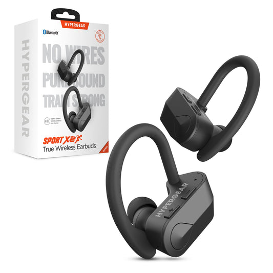 HyperGear Sport True Wireless Earbuds Wireless Bluetooth Earbuds Noise Cancelling Microphone, Quick-Pair Secure-Fit Ear Hooks, Bluetooth Ear Buds…