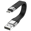 Rixmie Short USB A to Lightning Cable, [MFi Certified-13.5cm] 30W Fast Charging for 14 Pro/14/13/13 Pro/12 Pro Max/12/11/11 Pro/X/XS, AirPods, iPad…