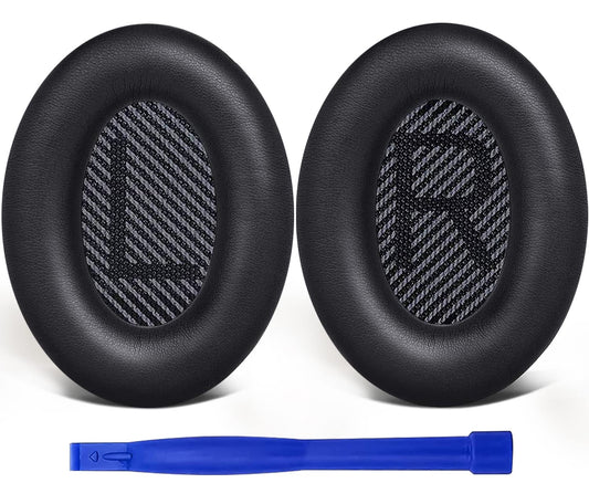 SoloWIT Earpads for Bose QuietComfort 35 (QC35) & Quiet Comfort 35 II (QC35 ii) Headphones, Softer Leather, Noise Isolation Foam, Added Thickness